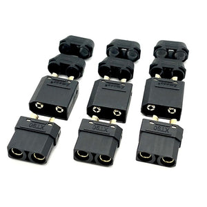 Maclan XT90 Connectors, Black, w/ 3 Female + 3 Male Plugs - Race Dawg RC
