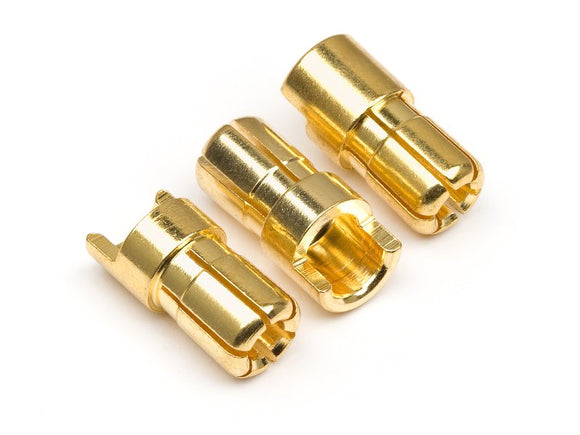 Male Gold Connectors (6.0mm Dia) (3pcs) - Race Dawg RC