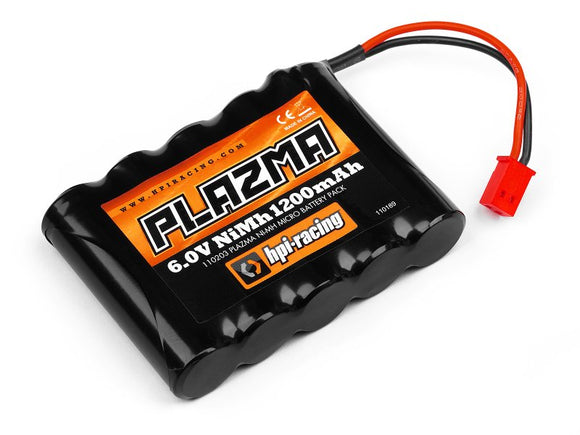Plazma 6.0V 1200mAh NiMh Micro Battery Pack; Micro RS4 - Race Dawg RC
