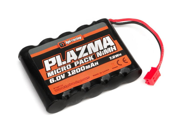 Plazma 6.0V 1200mAh NiMH Micro RS4 Battery Pack - Race Dawg RC