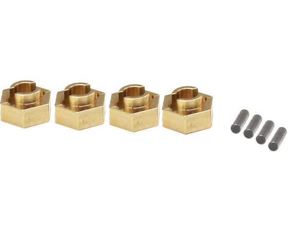 Brass Stock Wheels Hub, 7mm Hex, for SCX24 - Race Dawg RC