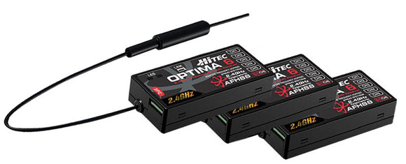 Optima 6 - 6-Channel 2.4GHz Receiver (Triple Pack) - Race Dawg RC
