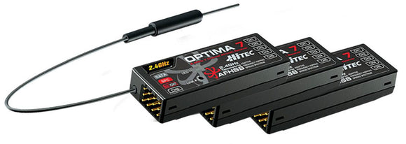 Optima 7 - 7-Channel 2.4GHz Receiver (Triple Pack) - Race Dawg RC