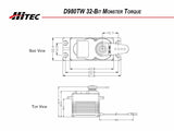 D-980TW 32-Bit, Ultra Torque, Titanium Gear Servo - Race Dawg RC