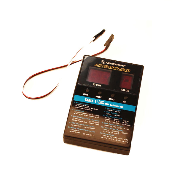 LED Program Card - General Use for Cars, Boats, and Air Use - Race Dawg RC