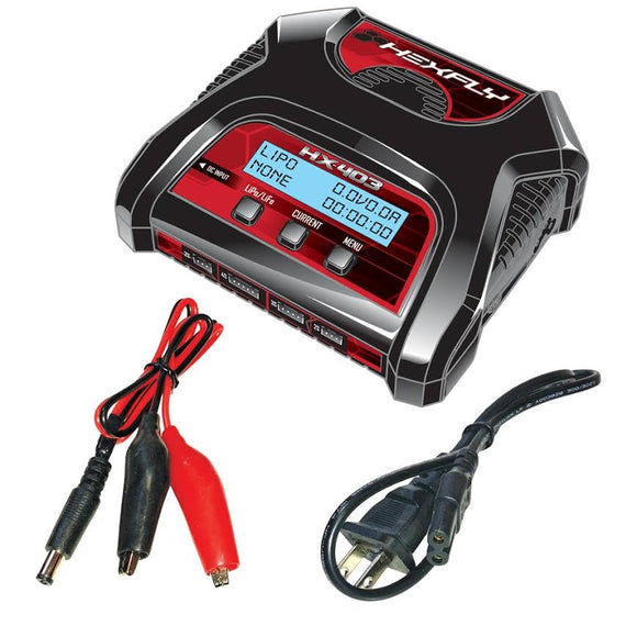 Hexfly HX-403 Battery Charger (Charges - 2s*2/3s/4s) - Race Dawg RC
