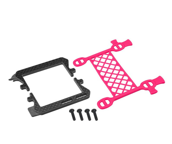 Pink Carbon Logo - Cargo Net Battery Brace, for Associated - Race Dawg RC