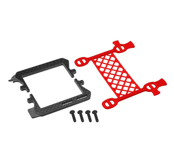 Red Carbon Logo - Cargo Net Battery Brace, for Associated - Race Dawg RC