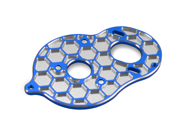 B6D 3-gear Stand-up Honeycomb Motor Plate-Blue - Race Dawg RC