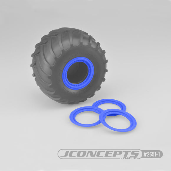 Tribute Blue Wheel Mock Beadlock Rings Glue-on-Set (4) - Race Dawg RC