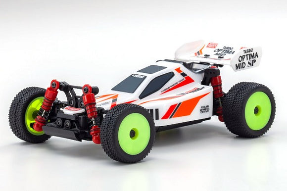 Mini-Z Buggy Readyset Turbo Optima Mid Special White - Race Dawg RC