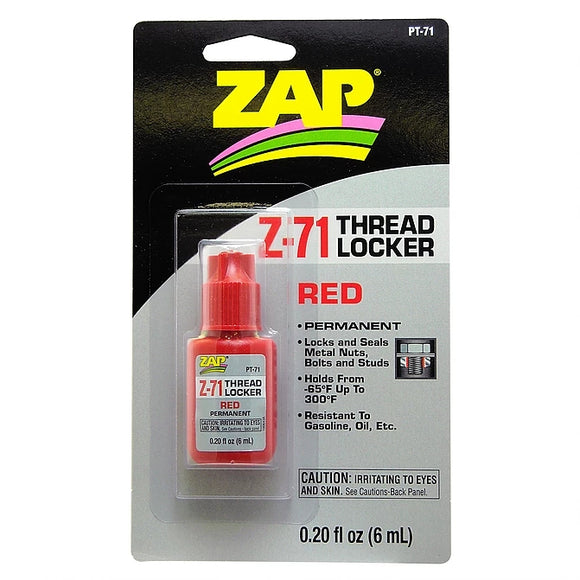 Zap Z-71 Red Thread Locker 0.2oz Bottle - Race Dawg RC