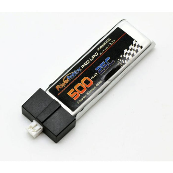 1S 500mAh 25C LiPo Battery w/ PH 2.0 High Current Plug - Race Dawg RC