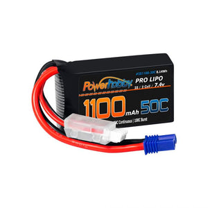 2S 1100mAh 50C LiPo Battery w/ EC2 Plug: Losi Mini-T/B, JRX2 - Race Dawg RC