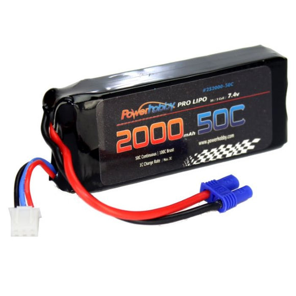 2S 2000mah 50C LiPo Battery EC2 - Race Dawg RC