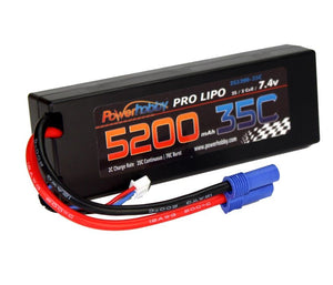 5200mAh 7.4V 2S 35C LiPo Battery with Hardwired EC5 - Race Dawg RC