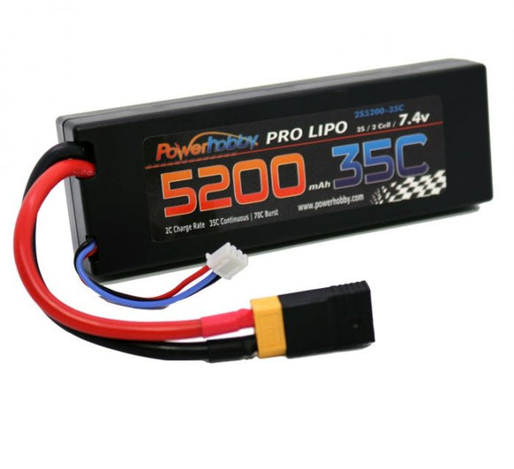 5200mAh 7.4V 2S 35C LiPo Battery with Hardwired XT60 - Race Dawg RC