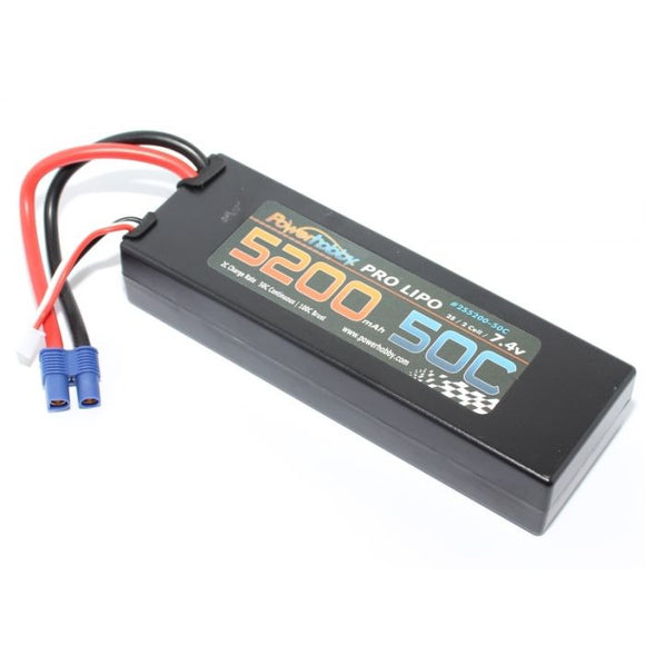 2S 7.4V 5200mAh 50C LiPo Battery Pack w/ EC3 Plug Hard - Race Dawg RC