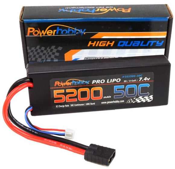 5200MAh 7.4V 2S 50C LiPo Battery with Hardwired Genuine - Race Dawg RC