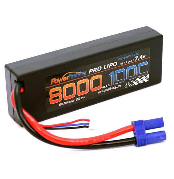 2S 7.4V 8000MAH 100c-200c Lipo Battery w/ EC5 Plug - Race Dawg RC