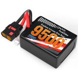 2S 9500MAH 200C Drag Lipo Battery Pack 2S5P w/8AWG Wire - Race Dawg RC