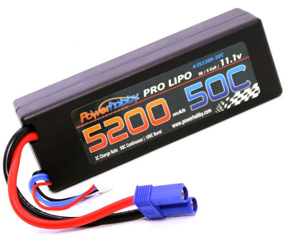 5200mAh 11.1V 3S 50C LiPo Battery with Hard Case EC5 - Race Dawg RC
