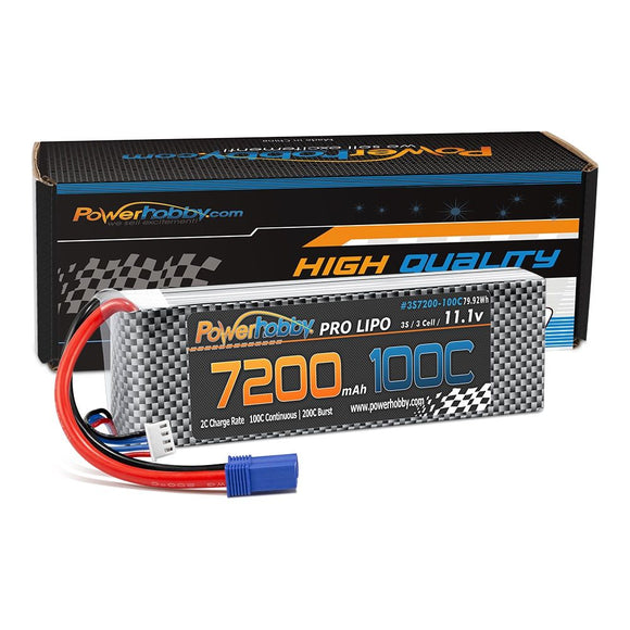 3S 11.1V 7200mAh 100C-200C LiPo Battery w/ EC5 Plug - Race Dawg RC