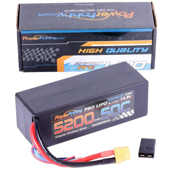 4S 14.8v 5200mAh 50C LiPo Battery w/ XT60 + Traxxas Plug - Race Dawg RC