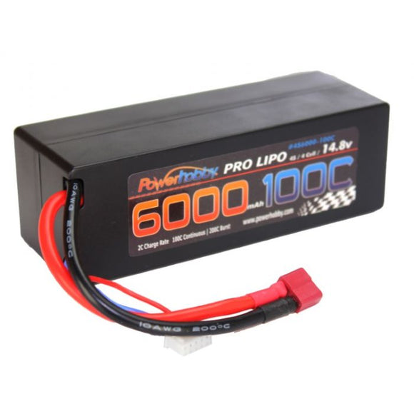 4S 14.8v 6000mAh 100C LiPo Battery w/ Deans plug Hard - Race Dawg RC
