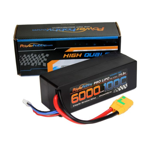 4S 14.8v 6000mAh 100C LiPo Battery w/ XT90 Plug Hard Case - Race Dawg RC