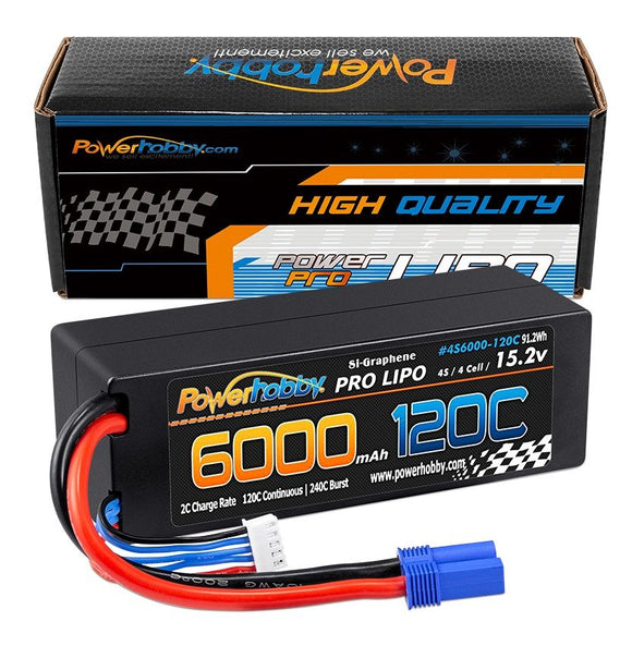4S 15.2v 6000mAh 120C Graphene + HV LiPo Battery w/ EC5 Plug - Race Dawg RC