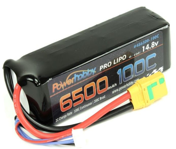 4S 14.8V 6500mAh 100C Lipo Battery w XT90 Plug Soft Case - Race Dawg RC