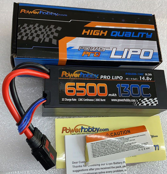 4S 14.8V 6500mah 130c GRAPHENE Lipo Battery w QS8 connector - Race Dawg RC
