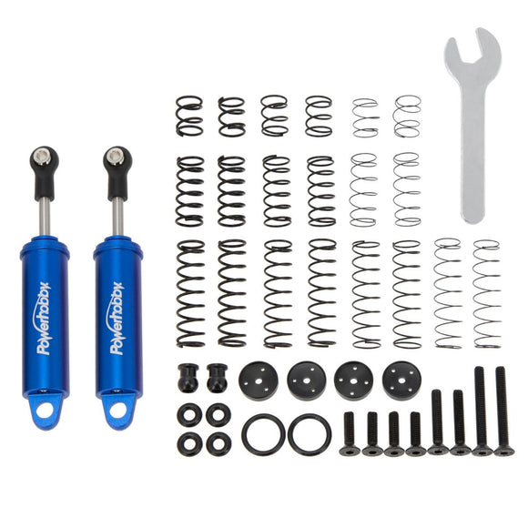 80mm Promatics Two Stage Internal Spring Shocks, Blue - Race Dawg RC