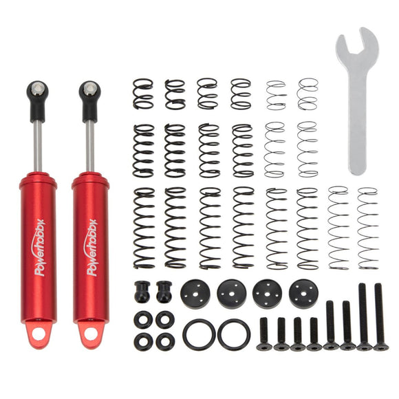 100mm Promatics Two Stage Internal Spring Shocks, Red - Race Dawg RC