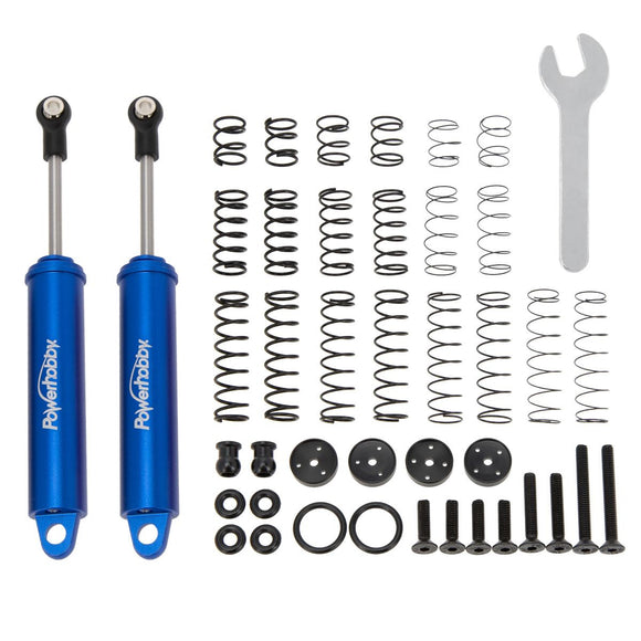 110mm Promatics Two Stage Internal Spring Shocks, Blue - Race Dawg RC
