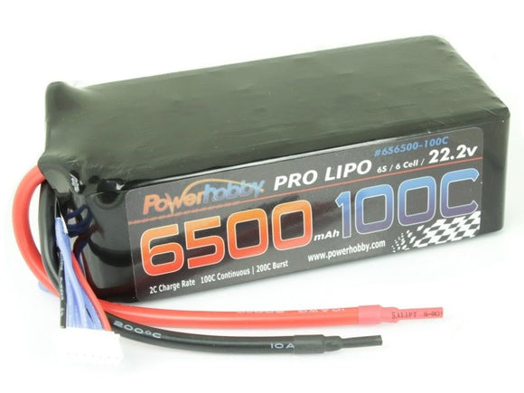 6500mAh 22.2V 6S 100C  LiPo Battery (no connector) - Race Dawg RC
