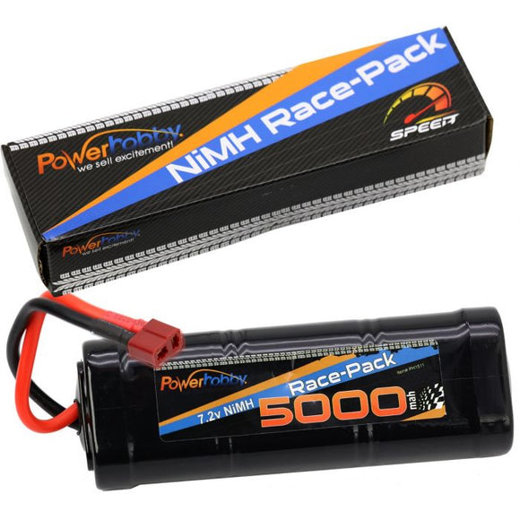 7.2V 6-Cell 5000mAh NiMH Flat Battery Pack w/Deans Plug - Race Dawg RC