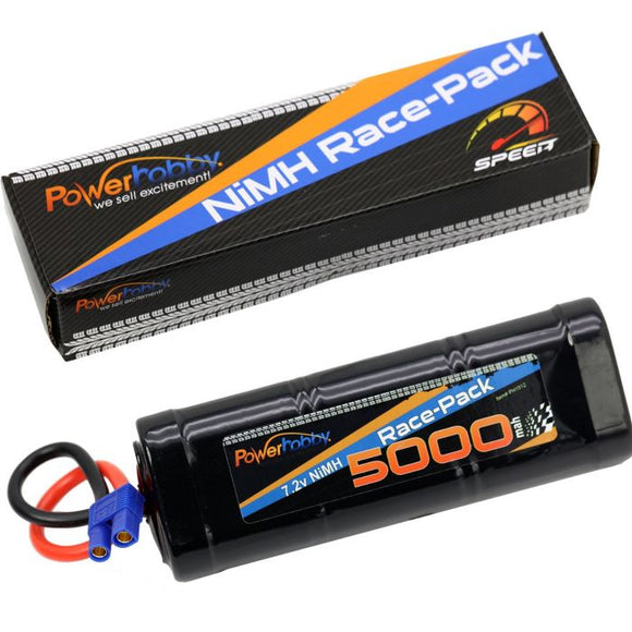 7.2V 6-Cell 5000mAh NiMH Flat Battery Pack w/EC3 Plug - Race Dawg RC