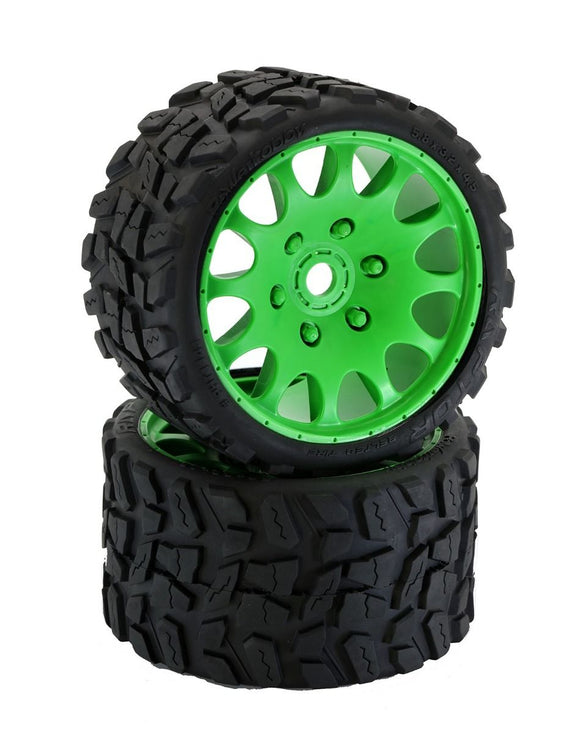 Powerhobby Raptor Belted Monster Truck Tires / Wheels w - Race Dawg RC