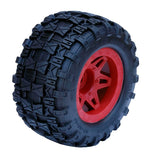 1/8 Raptor 3.8" Belted All Terrain Tires 17mm Mounted Red - Race Dawg RC