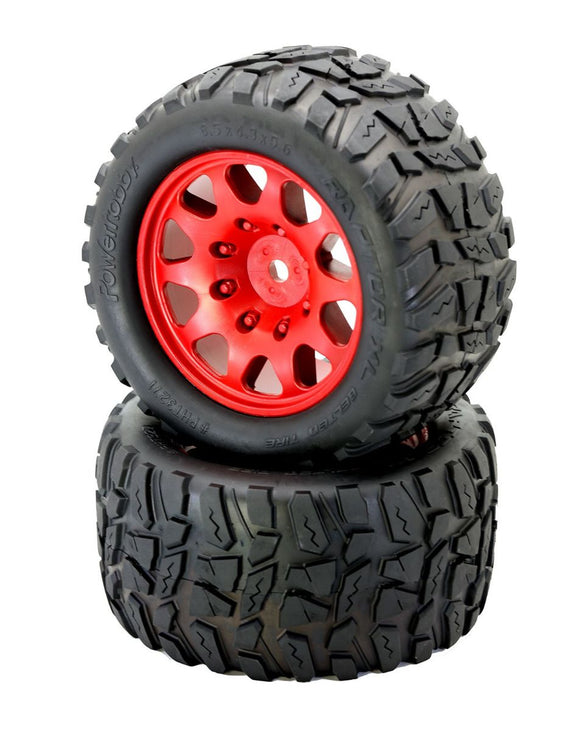 Powerhobby Raptor XL Belted Tires / Viper Wheels (2) - Race Dawg RC