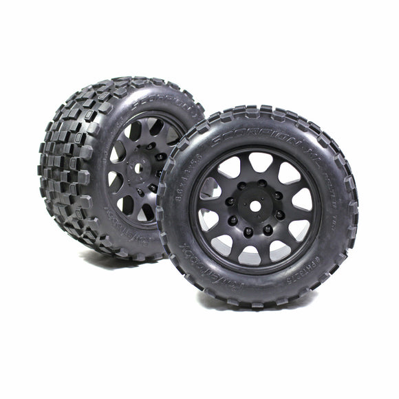 Scorpion XL Belted Tires Viper Wheels Arrma Kraton Outcast 8S - Race Dawg RC