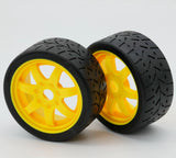 1/8 Gripper 42/100 Belted Mounted Tires 17mm Yellow - Race Dawg RC