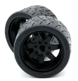 1/8 Gripper 54/100 Belted Mounted Tires 17mm Black - Race Dawg RC