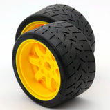 1/8 Gripper 54/100 Belted Mounted Tires 17mm Yellow - Race Dawg RC