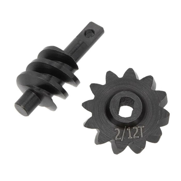 Steel Overdrive Gears Diff Worm Set 2T/12T, Overdrive33%, - Race Dawg RC