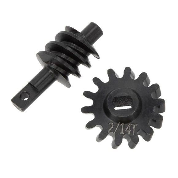 Steel Overdrive Gears Diff Worm Set 2T/14T, Overdrive 23% - Race Dawg RC