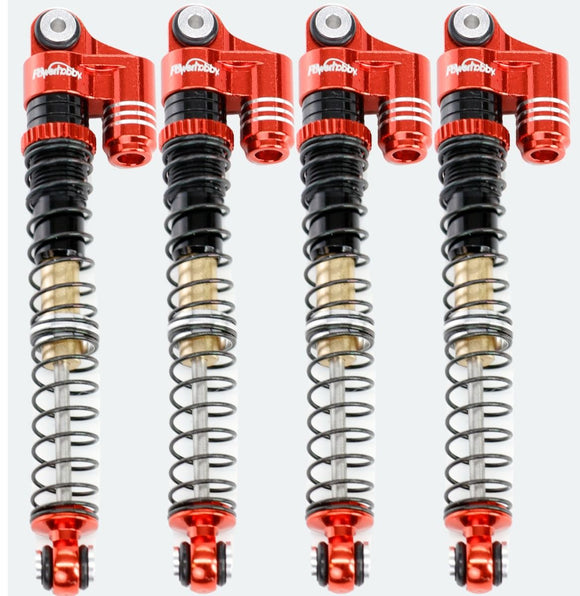 1/24 Aluminum 58mm Long Travel Shocks, Red, for Axial SCX24 - Race Dawg RC