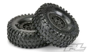 Hyrax 1.9" G8 Tires, Mounted on Impulse Black Plastic - Race Dawg RC